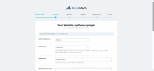 Add Website Info in rankmath setup